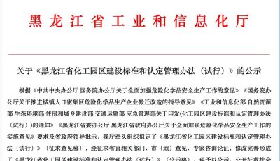 关于《黑龙江省化工园区建设标准和认定管理办法（试行）》的公示缩略图