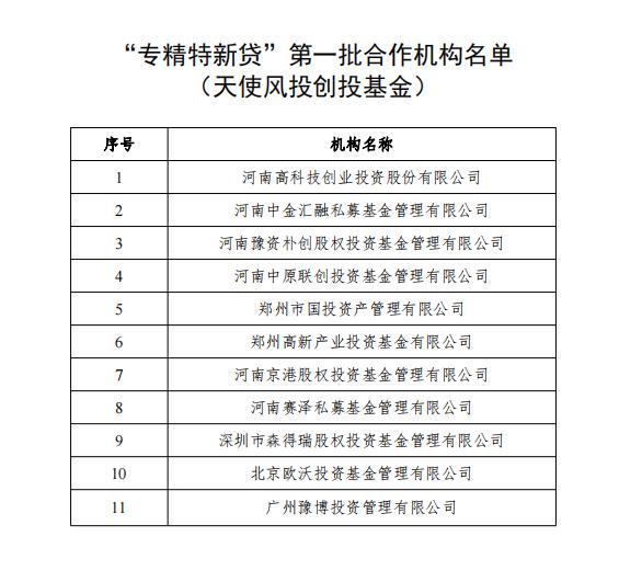 河南省“专精特新贷”第一批合作机构 遴选结果公告插图2