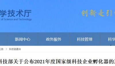 河北省科技部关于公布2021年度国家级科技企业孵化器的通知缩略图