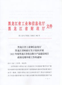 黑龙江关于组织开展2022年度黑龙江省重点数字产品建设项目政策兑现申报工作的通知插图